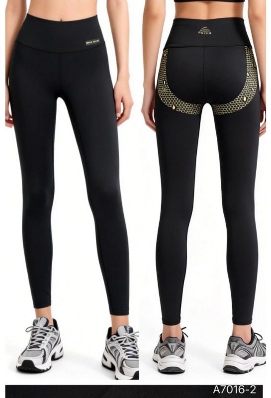 Лосини "Золото" А-7016-2 -MIN демі гладкі +позаду з тейпами +з широким поясом утяжкою +з підтяжкою сідниць, р. XXS/XS-(42-46), S/M-(44-48), L/XL-(46-50), XL/2XL-(48-52) -(чорні)
