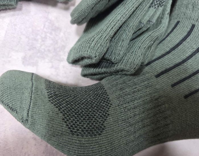 Шкарпетки Житомир "Krokus" 999 стрейч "Трекінгові /під берці" чоловічі, р. 40-45 -(Хакі /трекінг -стрейч) -уп. 12 пар =(в уп. 6 шт планшеток у якій по 2 пари шкарпеток)