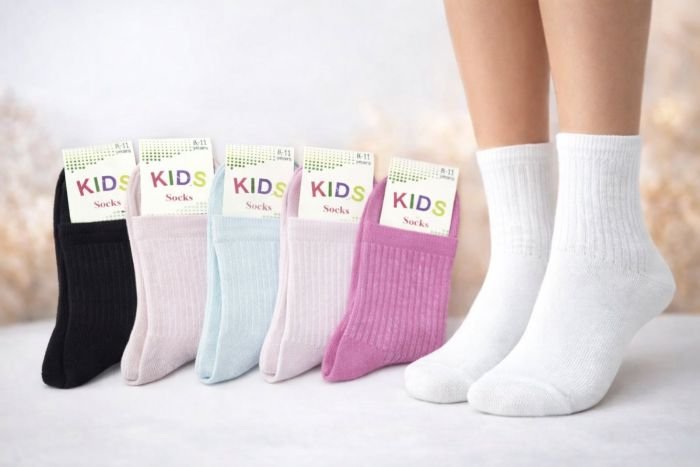 Шкарпетки "Kids" 907-Mix-ДВ стрейч дитячі, р. 8-11 років -(Асорті /високі -однотонні +гумка в рубчик -дитячі) -уп. 10 шт