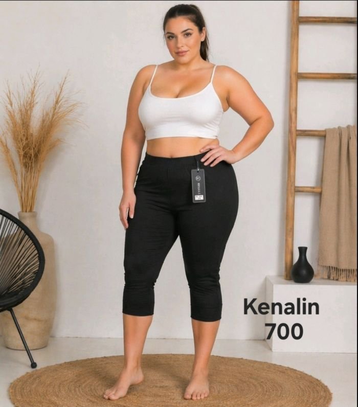Бриджі "Kenalin" 700 cotton+elastane, верх на резинці, низ на плоскому манжеті, р. 3XL/4XL-(50-54), 5XL/6XL-(52-56), 7XL/8XL-(54-58) -(чорні)
