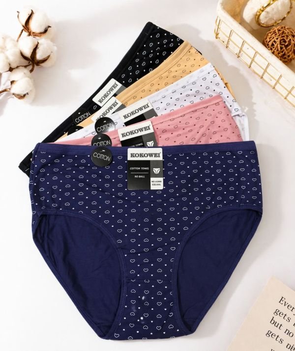 Жіночі труси "Kokowei" X-3999 cotton, р. ХL, 2xl, 3xl -(46, 48, 50) -асорті -(Середні та дрібні серця) -уп. 12 шт