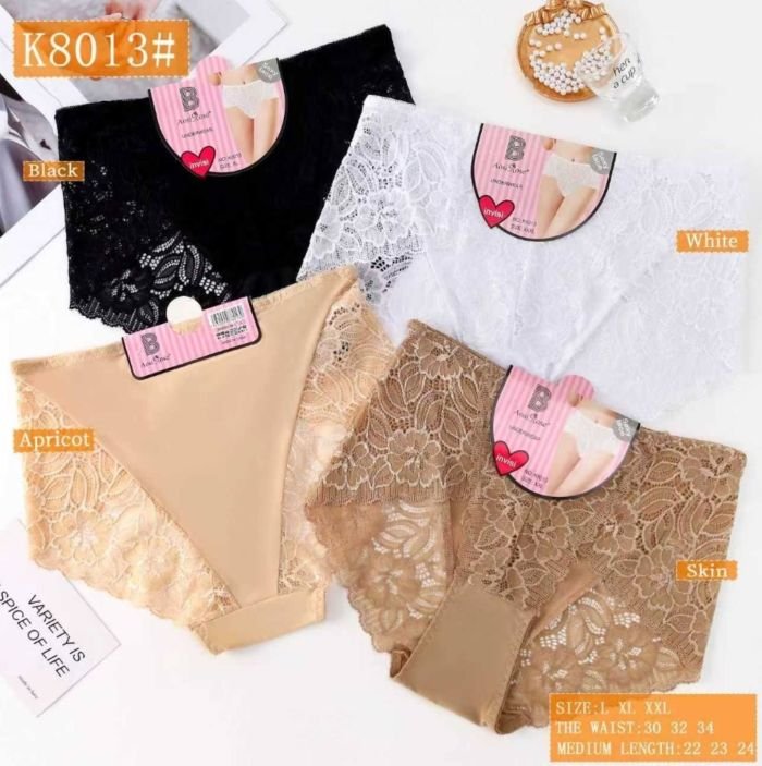 Жіночі труси "AosiRose" К-8013 мікрофібра, р. 48, 50, 52 -асорті -(Однотонні з мереживом) -уп. 12 шт