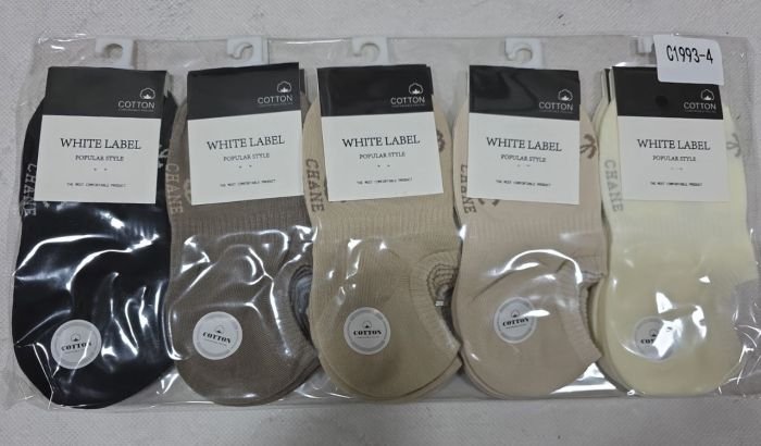 Шкарпетки "WHITE LABEL /Ластівка" С-1993-4 стрейч /cotton жіночі ароматизовані, р. 37-41 -асорті -(Ультракороткі /однотонні +значок Cha...L) -уп. 10 шт