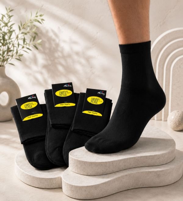 Шкарпетки Житомир "STYLE plus comfort" МР-005-03 стрейч-lycra чоловічі, р. 42-44 -(Середні /чорні -однотонні) -уп. 12 шт