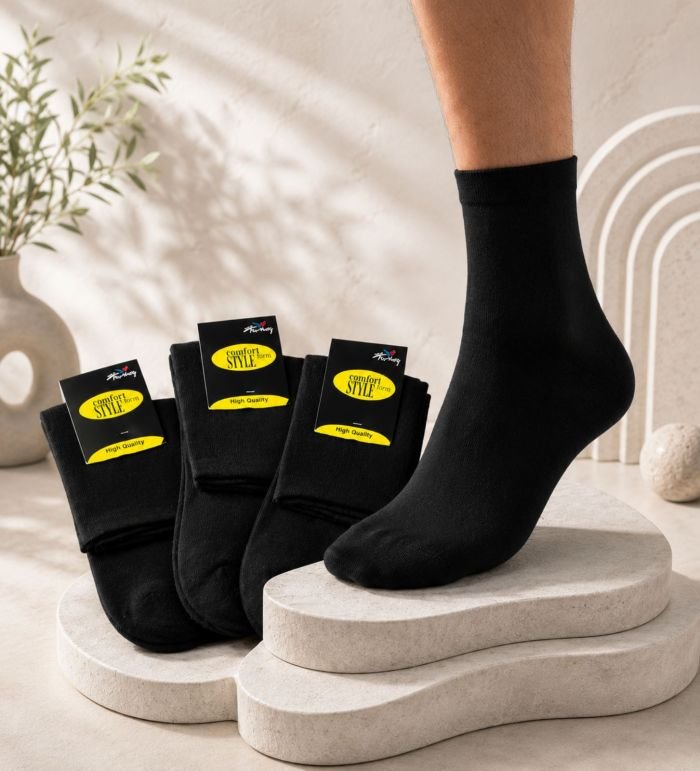 Шкарпетки Житомир "STYLE plus comfort" МР-005-03 стрейч-lycra чоловічі, р. 42-44 -(Середні /чорні -однотонні) -уп. 12 шт