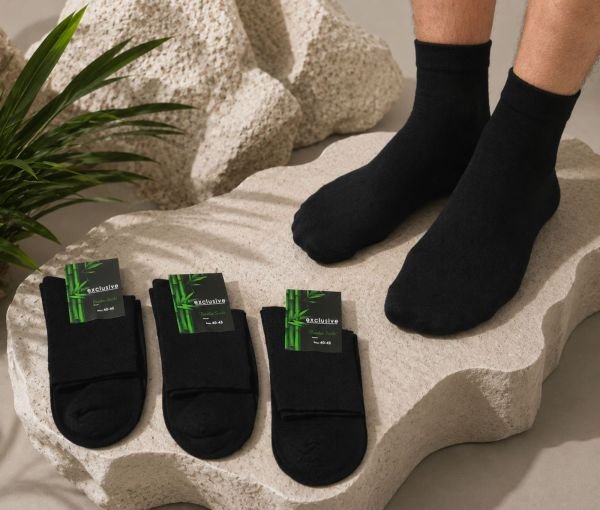Шкарпетки Житомир "Exciusive Bambu Socks" МР-005-05 стрейч-lycra чоловічі, р. 40-45 -(Середні /чорні -однотонні) -уп. 12 шт