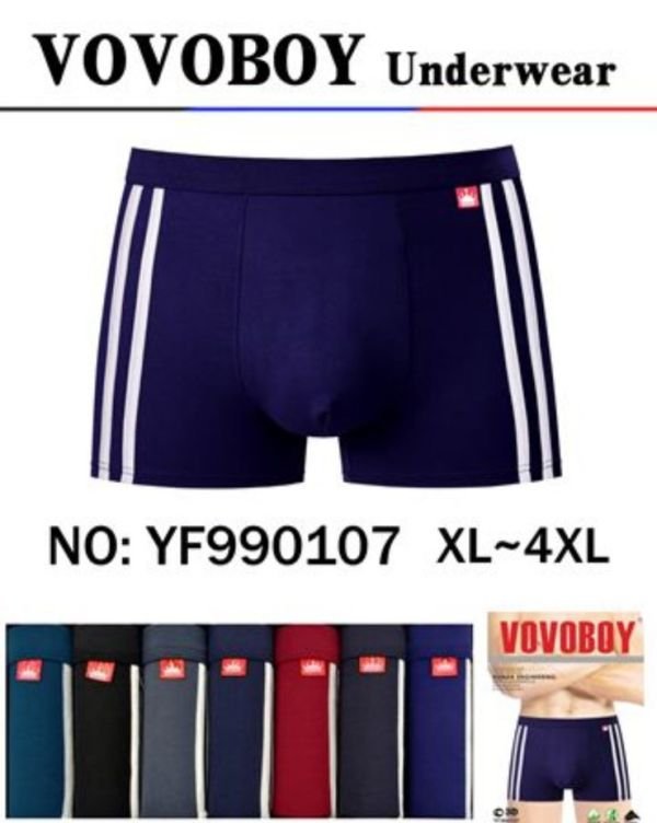 Боксери чоловічі "Vovoboy" YF-990107 cotton+bamboo, р. ХL, 2XL, 2XL, 3XL, 3XL, 4XL -ростовка 12 шт
