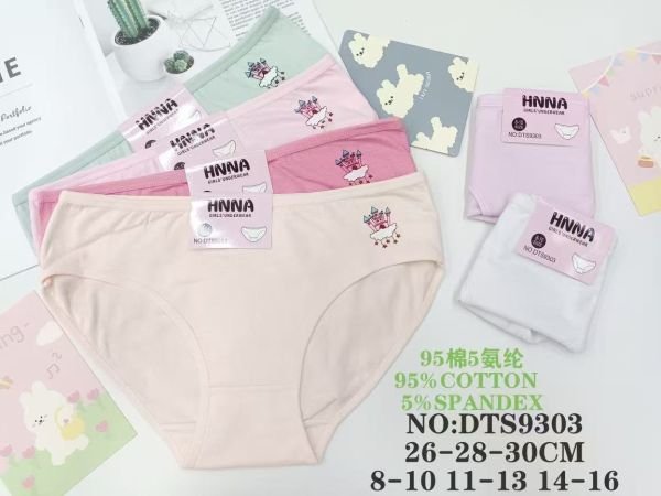 Труси дитячі "HNNA" DTS-9303 дівчинка cotton, р. 8-10, 11-13, 14-16 років -асорті -уп. 12 шт
