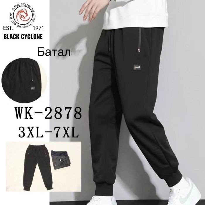 Спортивні штани "Black Cyclone" WK-2878 чоловічі трикотажні (на манжеті), р. 3XL, 4XL, 5XL, 6XL, 7XL -ростовка 5 шт