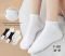 Шкарпетки Туреччина "FASHION" F-021 стрейч /cotton жіночі, р. 36-41 -асорті -(Укорочені -чорні та білі +на гумці збоку мікс різних написів з камінцями) -уп. 10 шт