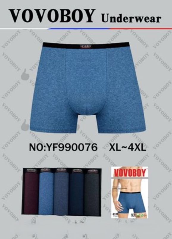 Боксери чоловічі "Vovoboy" YF-990076 cotton+bamboo, р. ХL, 2XL, 2XL, 3XL, 3XL, 4XL -ростовка 12 шт