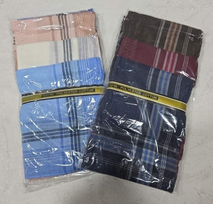Носова хустка чоловіча 447 cotton р. 36*36 -уп. 10 шт -(випадкове асорті в упаковці -без вибору забарвлення!)