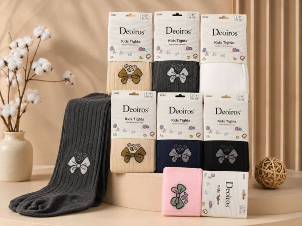 Колготки дитячі "Deoiros" К-040 демісезонні cotton, р. 92-104, 104-116, 116-128, 128-140 -(дівчинка -мікс) -уп. 12 шт