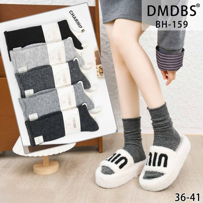 Шкарпетки "DMDBS" ВH-159 альпака вовна з ослабленою гумкою жіночі, р. 36-41 -асорті -(Однотонні/ високі -сірий меланжевий мікс) -уп. 10 шт